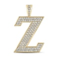 thumbnail image 1 of 10kt Yellow Gold Mens Round Diamond Z Initial Letter Charm Pendant 1-3/4 Cttw, 1 of 2