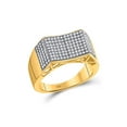 thumbnail image 1 of 10kt Yellow Gold Mens Round Pave-set Diamond Concave Rectangle Cluster Ring 1/2 Cttw, 1 of 2