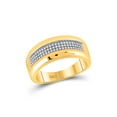 thumbnail image 1 of 10kt Yellow Gold Mens Round Pave-set Diamond Wedding Band Ring 1/4 Cttw, 1 of 1