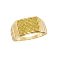thumbnail image 1 of 10kt Yellow Gold Mens Round Yellow Color Enhanced Diamond Cluster Ring 1/4 Cttw, 1 of 1