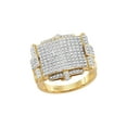 thumbnail image 1 of 10kt Yellow Gold Mens Round Yellow Diamond Rectangle Cluster Ring 5/8 Cttw, 1 of 1