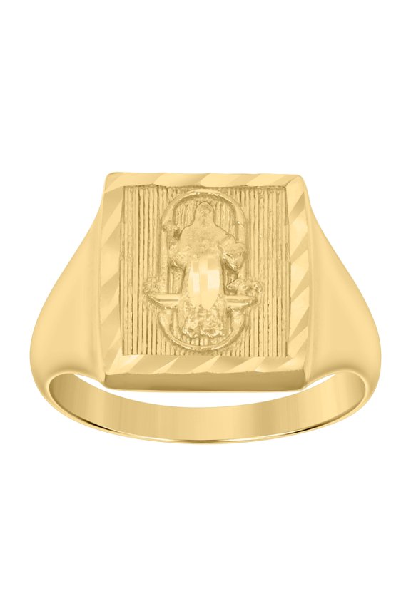 10kt Yellow Gold Mens St. Benedict Religious Ring