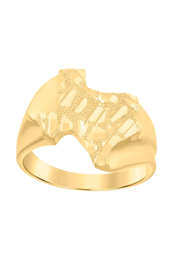 10kt Yellow Gold Mens Texas Map Ring, Mens Size: 10