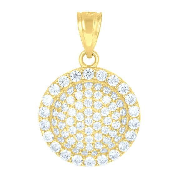 10k Yellow Gold Mens Women Cubic Zirconia Charm Pendant for Men