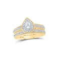 thumbnail image 1 of 10kt Yellow Gold Pear Diamond Halo Bridal Wedding Ring Band Set 1/2 Cttw, 1 of 1