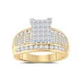 thumbnail image 1 of 10kt Yellow Gold Princess Diamond Cluster Bridal Wedding Engagement Ring 1-1/2 Cttw, 1 of 4