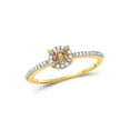 thumbnail image 1 of 10kt Yellow Gold Round Brown Diamond Solitaire Bridal Wedding Engagement Ring 1/3 Cttw, 1 of 4
