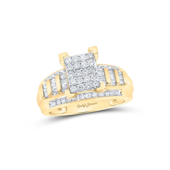 10kt Yellow Gold Round Diamond Bridal Wedding Engagement Ring 7/8 Cttw Size 6.5