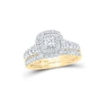 thumbnail image 1 of 10kt Yellow Gold Round Diamond Bridal Wedding Ring Band Set 1 Cttw, 1 of 4