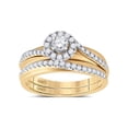 thumbnail image 1 of 10kt Yellow Gold Round Diamond Bridal Wedding Ring Band Set 5/8 Cttw, 1 of 4
