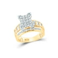 thumbnail image 1 of 10kt Yellow Gold Round Diamond Cinderella Cluster Bridal Wedding Engagement Ring 1 Cttw, 1 of 1