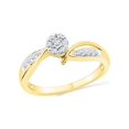 thumbnail image 1 of 10kt Yellow Gold Round Diamond Cluster Bridal Wedding Engagement Ring 1/5 Cttw, 1 of 1