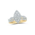 thumbnail image 1 of 10kt Yellow Gold Round Diamond Cluster Bridal Wedding Ring Band Set 1 Cttw, 1 of 1