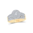 thumbnail image 1 of 10kt Yellow Gold Round Diamond Halo Bridal Wedding Ring Band Set 1 Cttw, 1 of 1