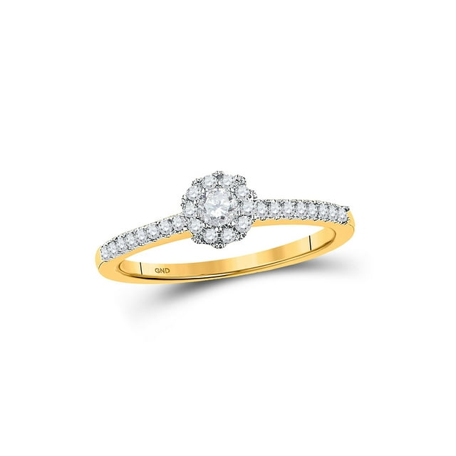 10kt Yellow Gold Round Diamond Solitaire Bridal Wedding Engagement Ring ...