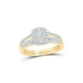 thumbnail image 1 of 10kt Yellow Gold Round Diamond Split-shank Bridal Wedding Ring Band Set 1/2 Cttw, 1 of 2