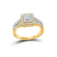thumbnail image 1 of 10kt Yellow Gold Round Diamond Square Cluster Bridal Wedding Engagement Ring 1/6 Cttw, 1 of 2