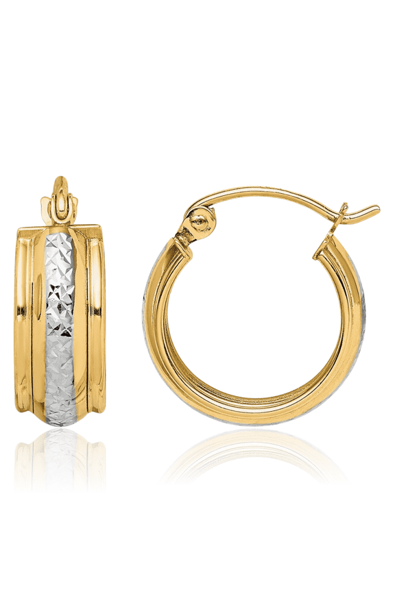 10K Solid Yellow Gold Small Hoop Earrings