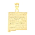 thumbnail image 1 of 10k Yellow Gold Textured Unisex New Mexico State Charm Pendant for Men Women, 1 of 5