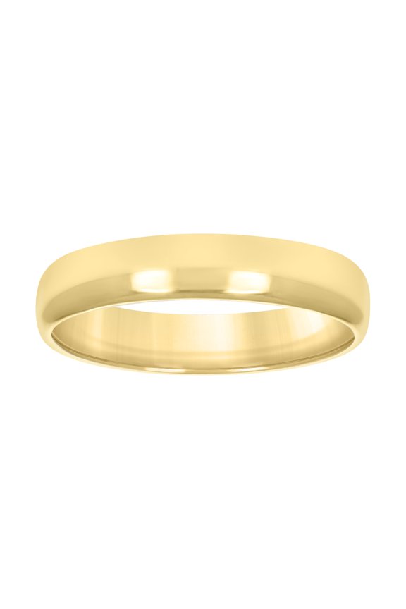 10kt Yellow Gold Unisex 4mm Regular-Fit Wedding Band Ring Size 6