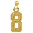 thumbnail image 1 of 10k Yellow Gold Unisex Textured Number 8 Charm Pendant for Men Women, 1 of 5