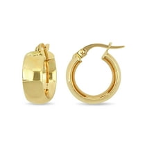 10kt Yellow Gold Wide 15mm Hoop Earrings