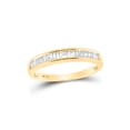 thumbnail image 1 of 10kt Yellow Gold Womens Baguette Diamond Wedding Band 1/4 Cttw, 1 of 4