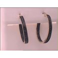 thumbnail image 1 of 10kt Yellow Gold Womens Color Enhanced Black Diamond Hoop Earrings 1/4 Cttw, 1 of 1