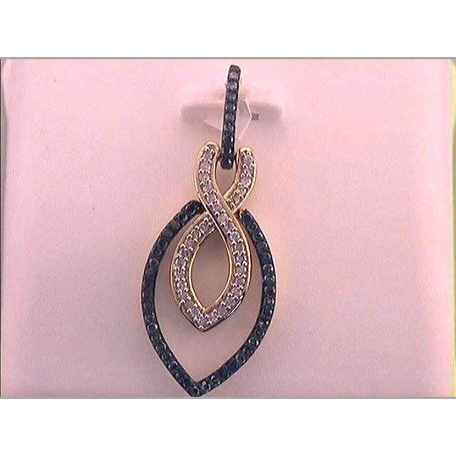 10kt Yellow Gold Womens Color Enhanced Blue Diamond Fashion Fashion