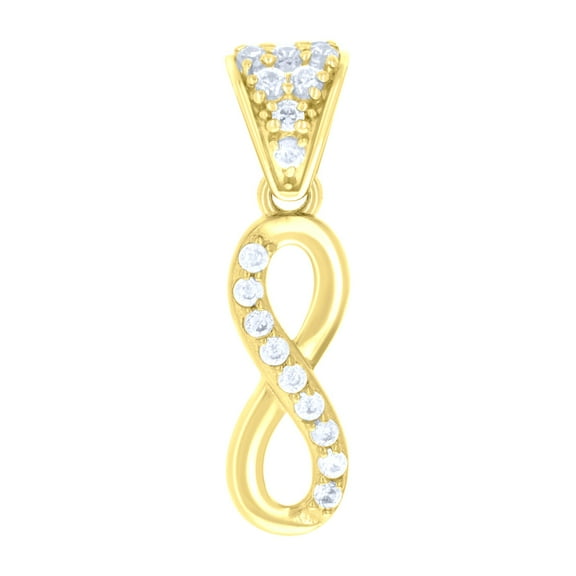 10kt Yellow Gold Womens Cubic-Zirconia Infinity Charm Pendant