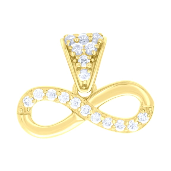 10kt Yellow Gold Womens Cubic-Zirconia Infinity Charm Pendant