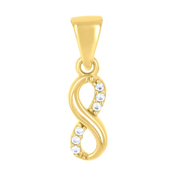 10kt Yellow Gold Womens Cubic-Zirconia Love Symbol Infinity Charm Pendant