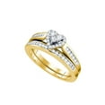 thumbnail image 1 of 10kt Yellow Gold Womens Diamond Heart Bridal Wedding Engagement Ring Band Set 1/2 Cttw, 1 of 1