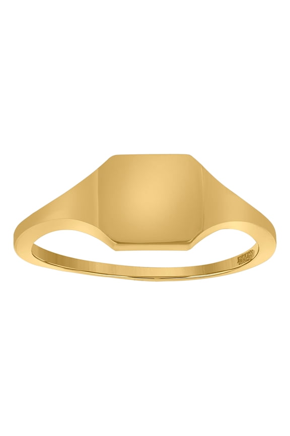 10kt Yellow Gold Womens Engraveable Signet Bridal Anniversary Engagement Wedding Ring, Womens Size: 7