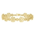thumbnail image 1 of 10k Yellow Gold Womens Flower Link 8" Bracelet for Women, 1 of 1