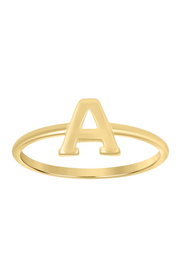 10kt Yellow Gold Womens Initial Alphabet A Ring