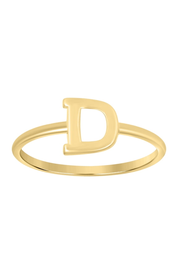 10kt Yellow Gold Womens Initial Alphabet D Ring
