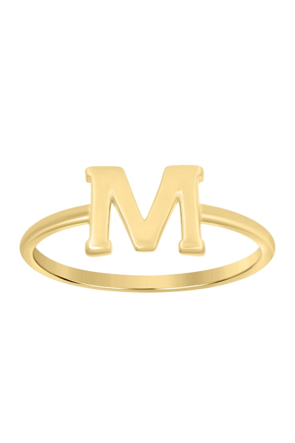 10kt Yellow Gold Womens Initial Alphabet M Ring