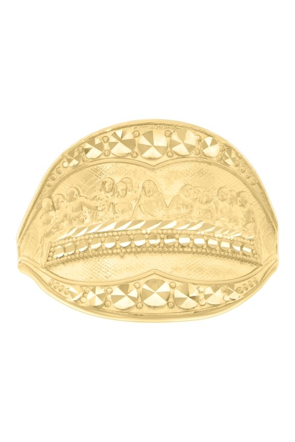 10kt Yellow Gold Womens Last Supper Religious Bridal Anniversary Engagement Wedding Ring, Womens Size: 7