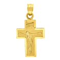 thumbnail image 1 of 10k Yellow Gold Womens Mens Jesus Crucifix Cross Religious Charm Pendant Pendant Necklace for Women, 1 of 3