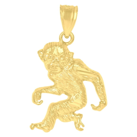 10k Yellow Gold Womens Mens Unisex Monkey Animal Charm Pendant for Men Women