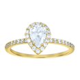 thumbnail image 1 of 10kt Yellow Gold Womens Pear Round Cubic-Zirconia Tear Drop Bridal Anniversary Engagement Wedding Ring , Womens Size: 7, 1 of 3