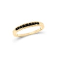 thumbnail image 1 of 10kt Yellow Gold Womens Princess Black Color Enhanced Diamond Band Ring 1/4 Cttw, 1 of 1