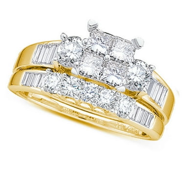 10K YELLOW GOLD 1.50 CARAT WOMENS REAL DIAMOND ENGAGEMENT RING WEDDING ...