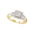 thumbnail image 1 of 10kt Yellow Gold Womens Princess Diamond Square Cluster Bridal Wedding Engagement Ring 1/2 Cttw, 1 of 1