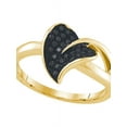 thumbnail image 1 of 10kt Yellow Gold Womens Round Black Color Enhanced Diamond Leaf Petal Ring 1/6 Cttw, 1 of 1