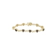 thumbnail image 1 of 10kt Yellow Gold Womens Round Brown Diamond Heart Bracelet 1-7/8 Cttw, 1 of 2