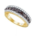 thumbnail image 1 of 10kt Yellow Gold Womens Round Cognac-brown Color Enhanced Diamond Band Ring 1-1/2 Cttw, 1 of 1