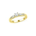 thumbnail image 1 of 10kt Yellow Gold Womens Round Diamond 3-stone Bridal Wedding Engagement Ring 1/2 Cttw, 1 of 1