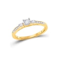 thumbnail image 1 of 10kt Yellow Gold Womens Round Diamond 3-stone Promise Ring 1/6 Cttw, 1 of 4